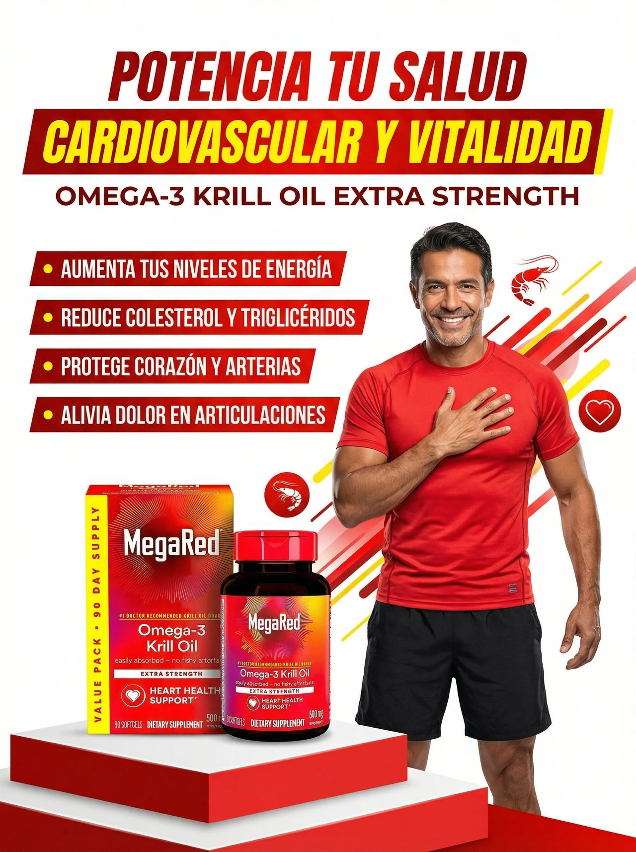 MegaRed Aceite de Krill Antártico + Omega 3 y DHA